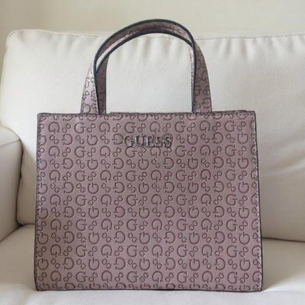 GUESS 90s Monogram Mini Tote Dusty Pink NWOT Vintage Y2K - Picture 3 of 11
